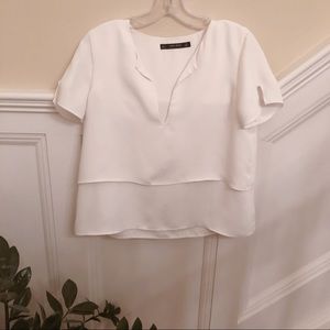 Zara bright white top